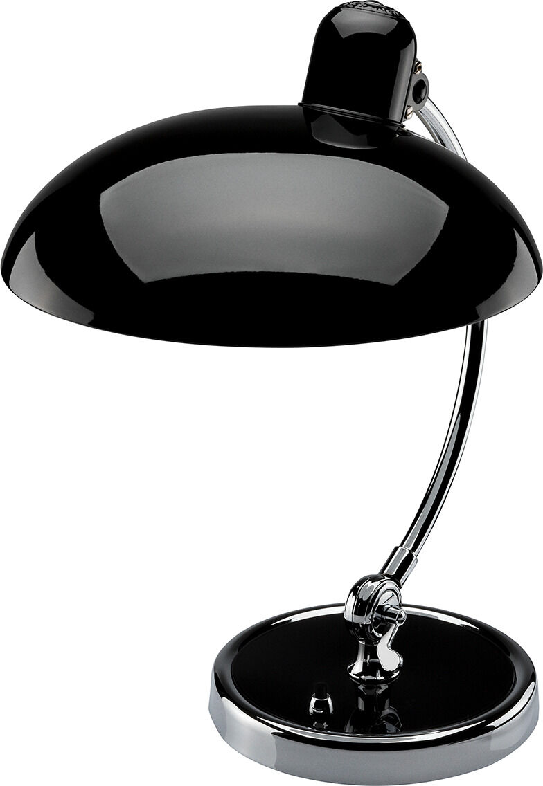 Schwarze Tischlampe »Kaiser Idell« mit verchromtem Gestell und modernem, elegantem Design, ideal für den Schreibtisch oder moderne Inneneinrichtung.