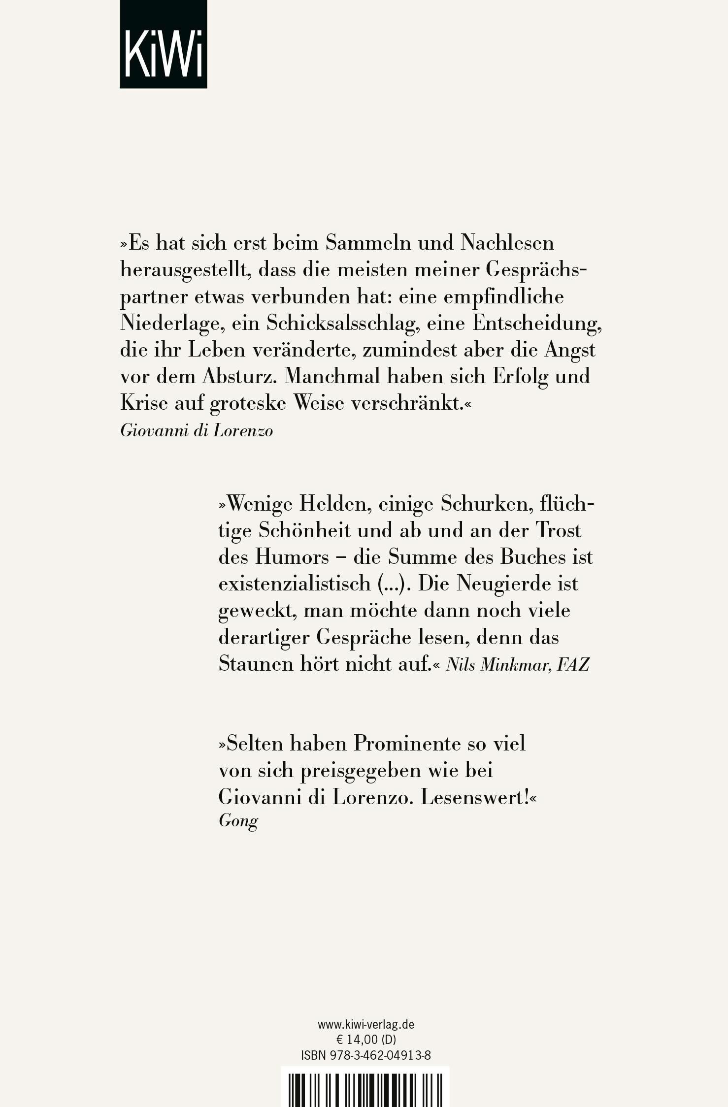 Rückansicht - di Lorenzo, G: Vom Aufstieg und anderen Niederlagen