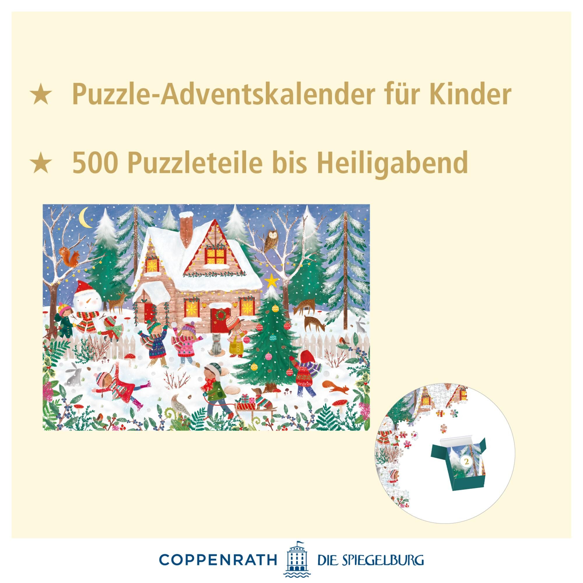 Innenansicht zu Puzzle-Adventskalender - Fröhliche Winterzeit