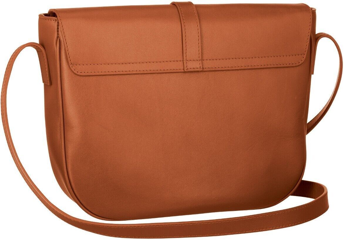 Braune Leder-Umhängetasche mit schlichtem Design und verstellbarem Riemen