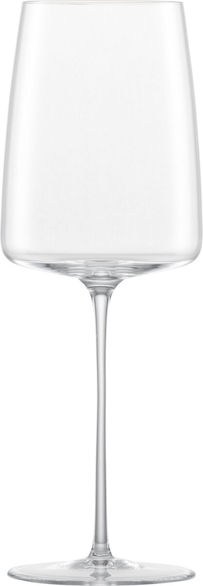 Ein Weinglas aus einem 2er-Set »leicht & frisch Simplify«. Das Glas ist klar und hat ein modernes, elegantes Design mit einem langen Stiel und einem breiten Kelch.