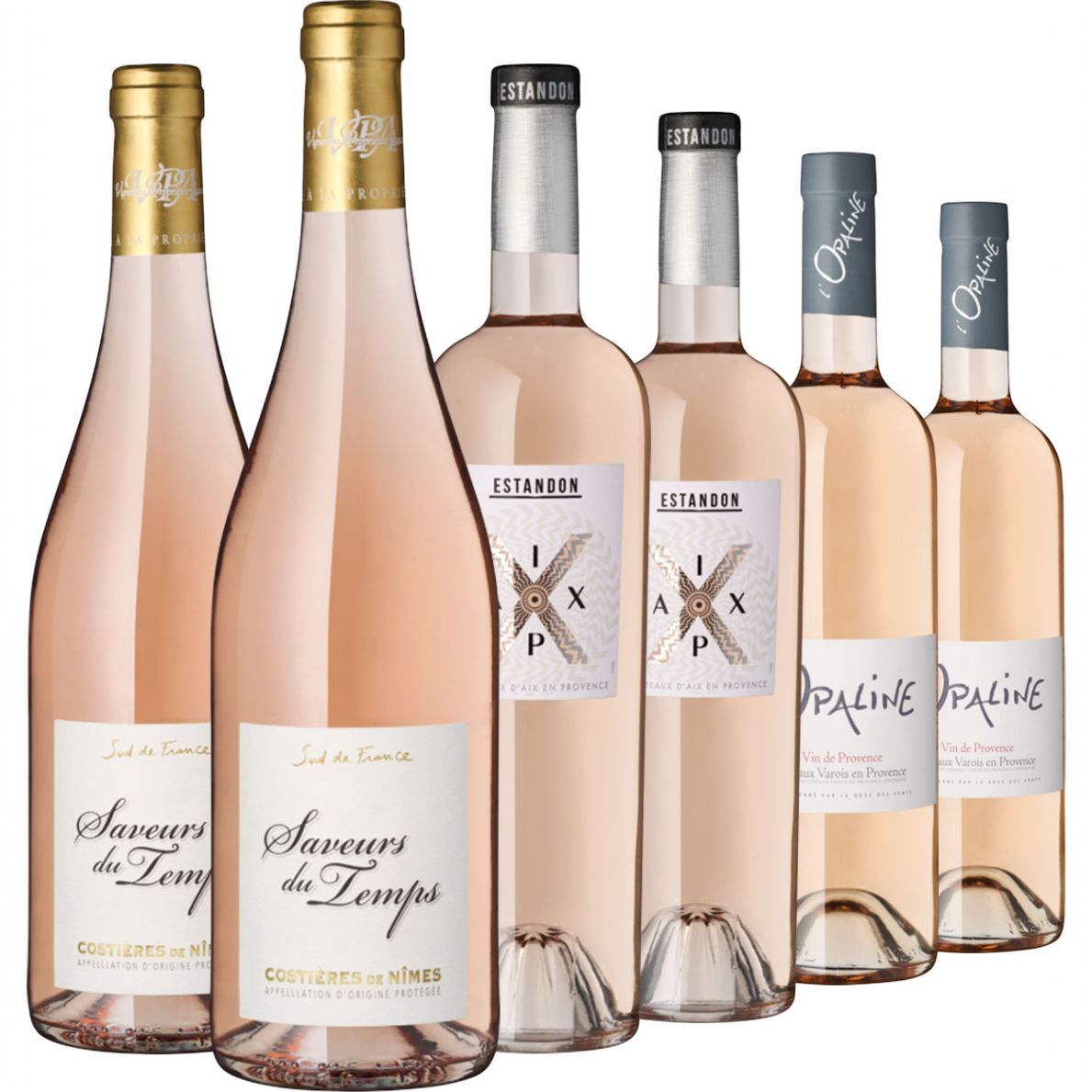 Mehrere Flaschen von Roséweinen im Paket ZEIT-Weinselektion »Sommerweine« mit elegantem Design, geeignet für diverse Anlässe wie Grillpartys und Sommerfeste