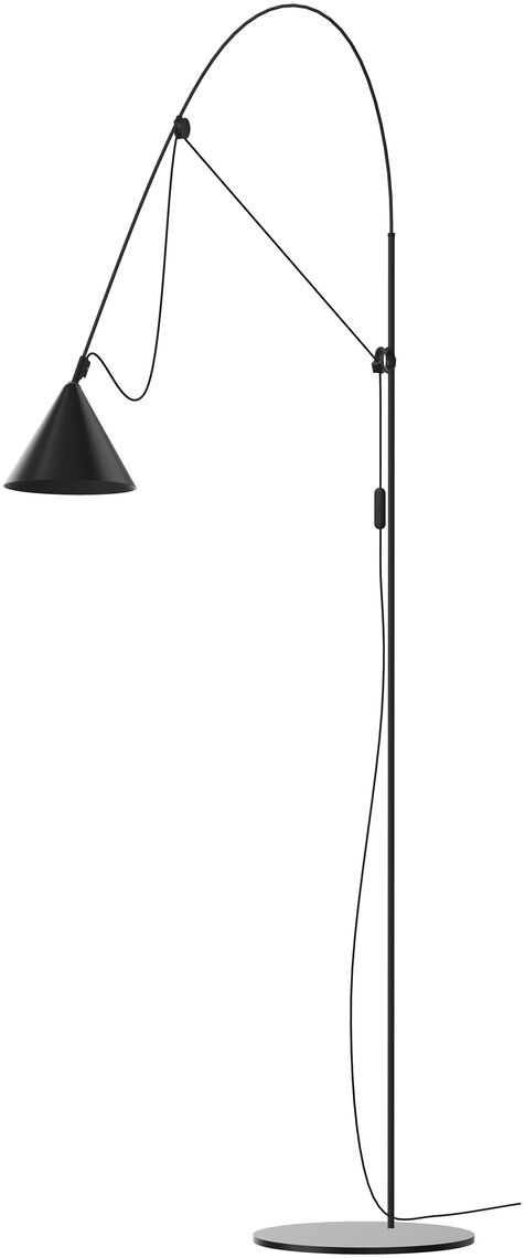 Die Stehlampe AYNO ist eine elegante, moderne und verstellbare Stehlampe mit einem geschwungenen Design. Sie ist aus Metall gefertigt und in schwarzer Farbgebung gehalten. Perfekt für Wohnzimmer oder als Designerlampe.