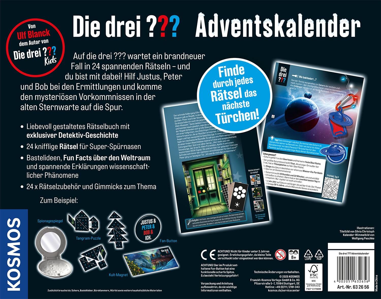 Rückansicht - Die drei ???-Adventskalender 2025
