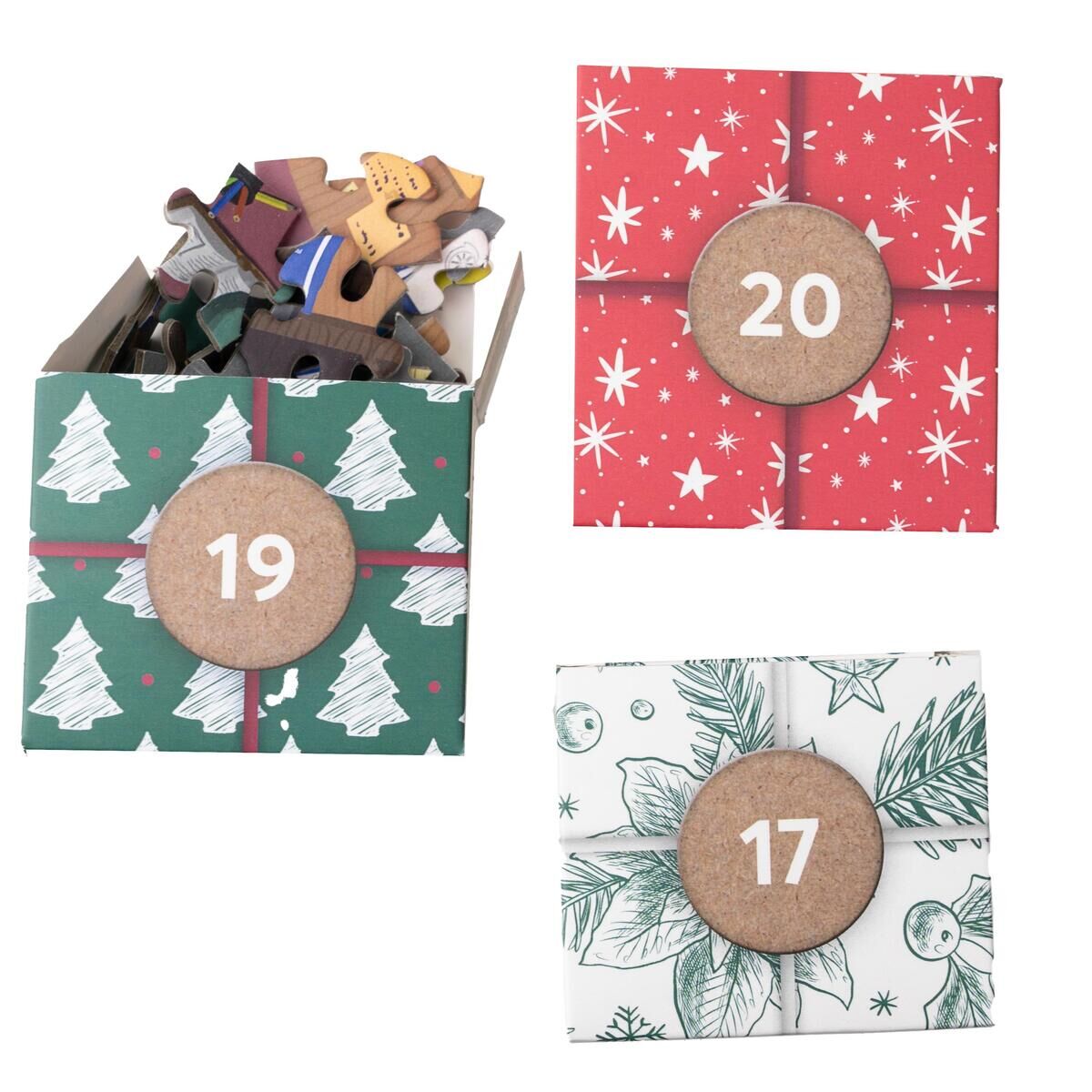 Innenansicht zu Puzzle-Rätsel-Adventskalender: Die dunkle Seite des Weihnachtsmarkts