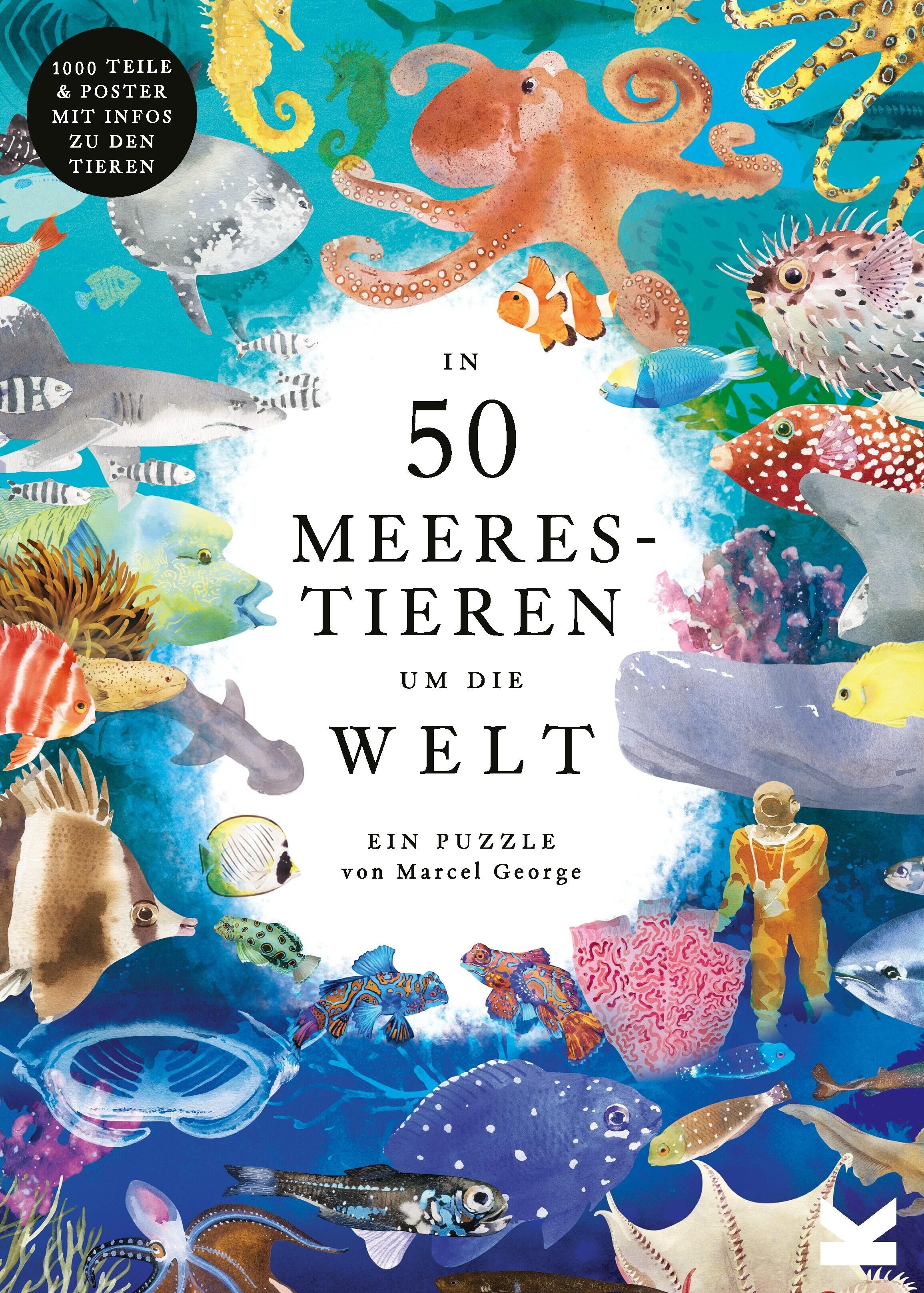 Cover Puzzle »In 50 Meerestieren um die Welt«