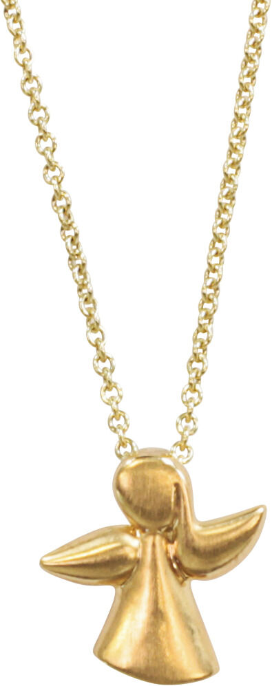 Goldenes Collier mit einem kleinen Engel-Anhänger an einer feinen Kette.