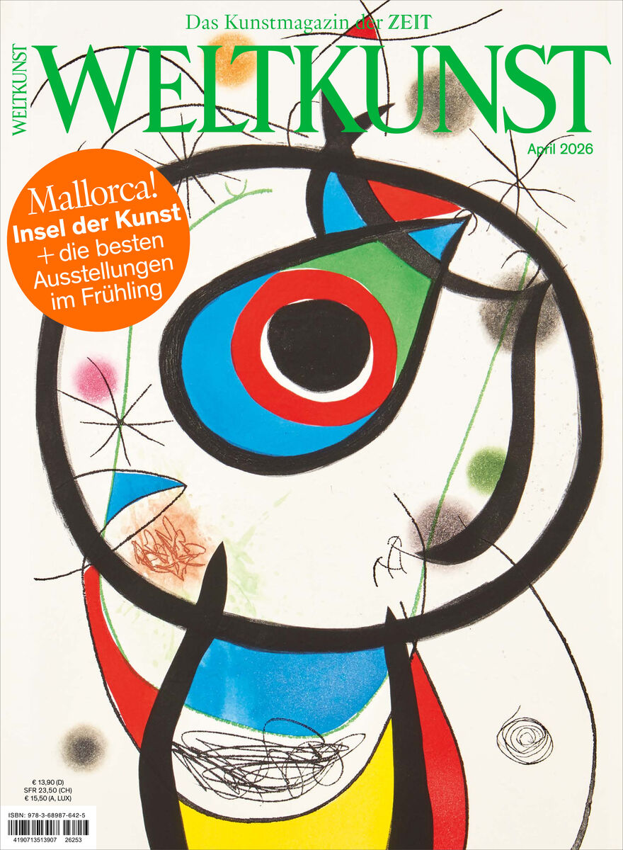 Titelblatt des Magazins „WELTKUNST 253/26“ von ZEIT zeigt modernes Cover mit klarer Typografie, zentralen Titel in kräftigem Rot auf weißem Hintergrund. Dezente grafische Elemente und dezidierte Farbakzente unterstreichen den hochwertigen Kunstmagazin-Charakter.