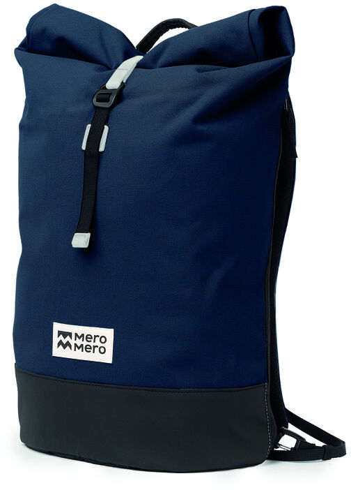 Dunkelblauer Fahrradtasche »Annecy« mit schwarzen und weißen Akzenten, besitzt einen verschließbaren oberen Teil und Träger für den einfachen Transport. Geeignet für den täglichen Gebrauch und Outdoor-Abenteuer.
