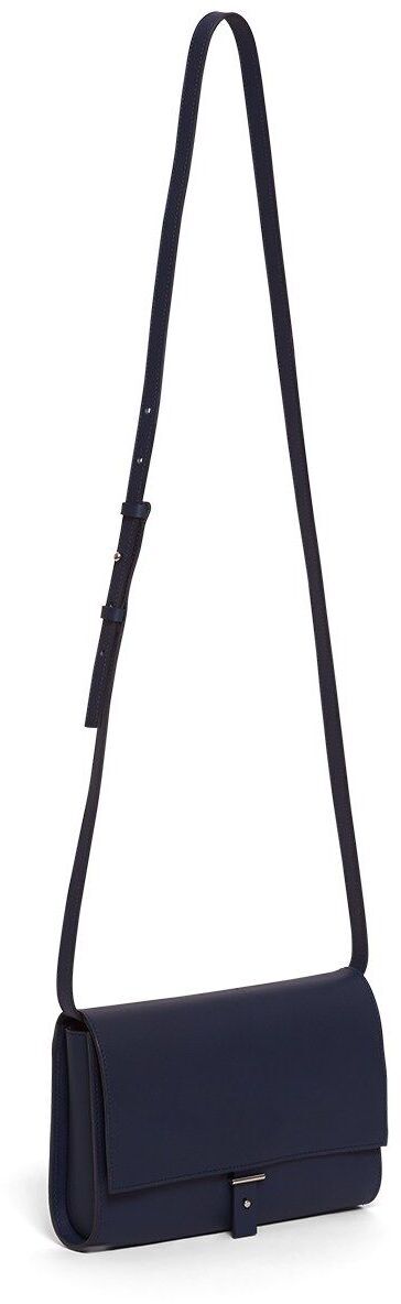 ZEIT-Sonderedition Schultertasche »DIE ZEIT 2« in dunkelblauem Leder, mit langem verstellbarem Schulterriemen und elegantem Design.