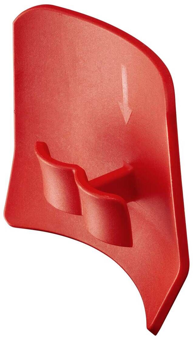 Ein rotes Kinder Kochmesser-Set, das speziell für Kinder entwickelt wurde und kindgerechte Sicherheitsfunktionen besitzt.