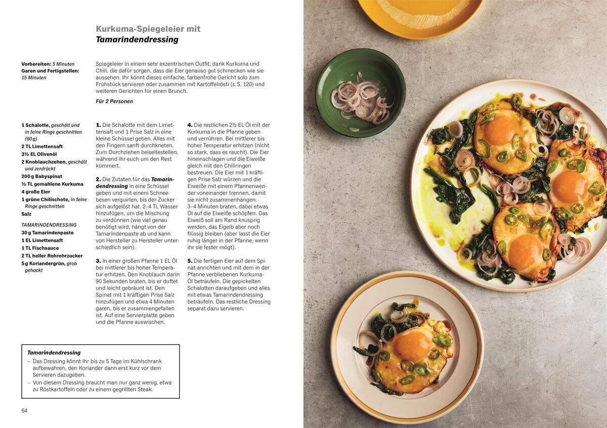 Rezept Kurkuma-Spiegeleier mit Tamarindendressing