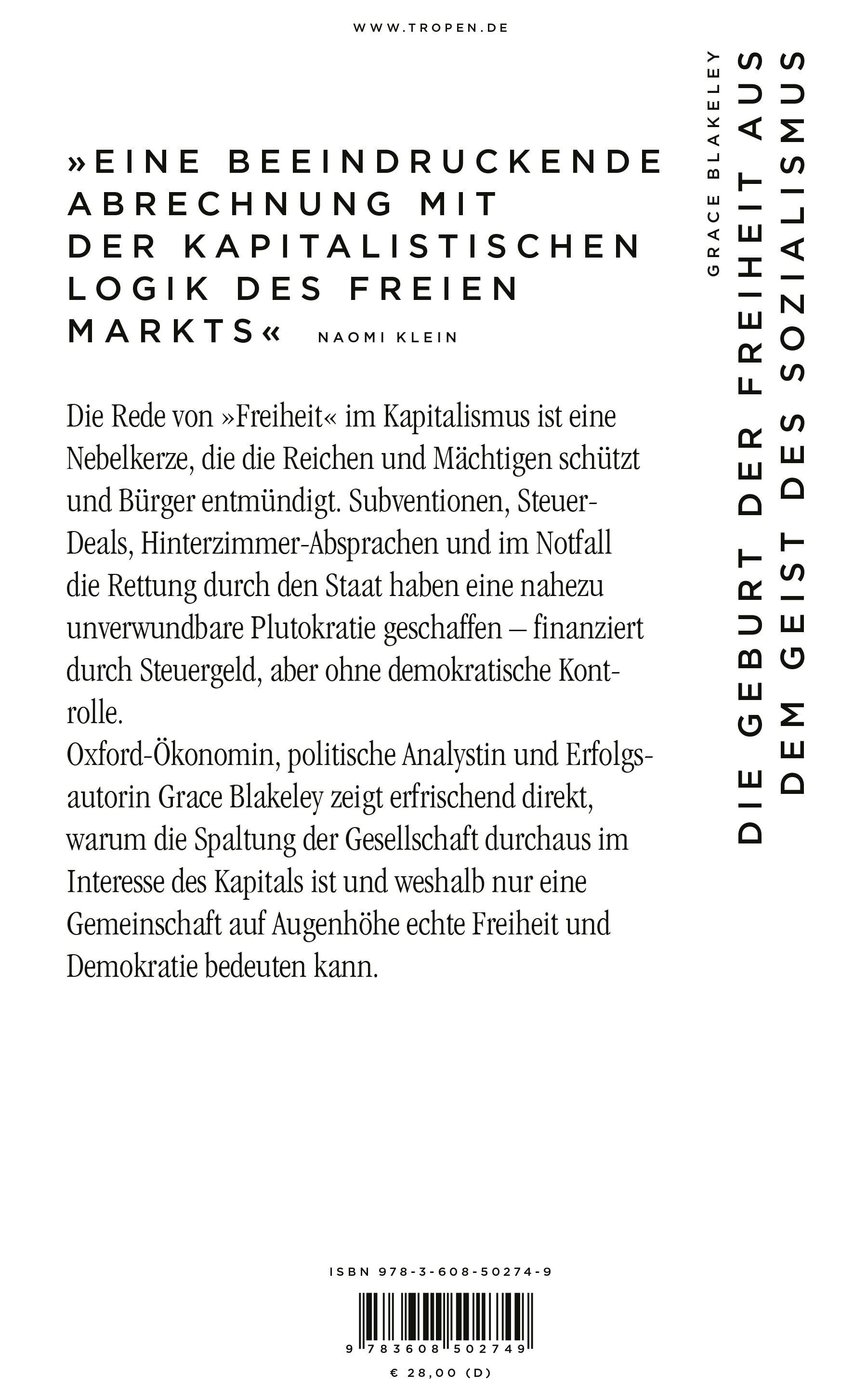 Rückansicht - Blakeley, G: Die Geburt der Freiheit aus dem Geist des Sozialismus