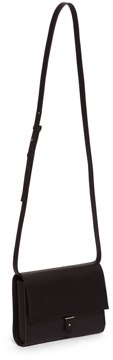Schwarze Schultertasche der ZEIT-Sonderedition, minimalistisch und elegant mit langem Riemen und schlichtem Design.