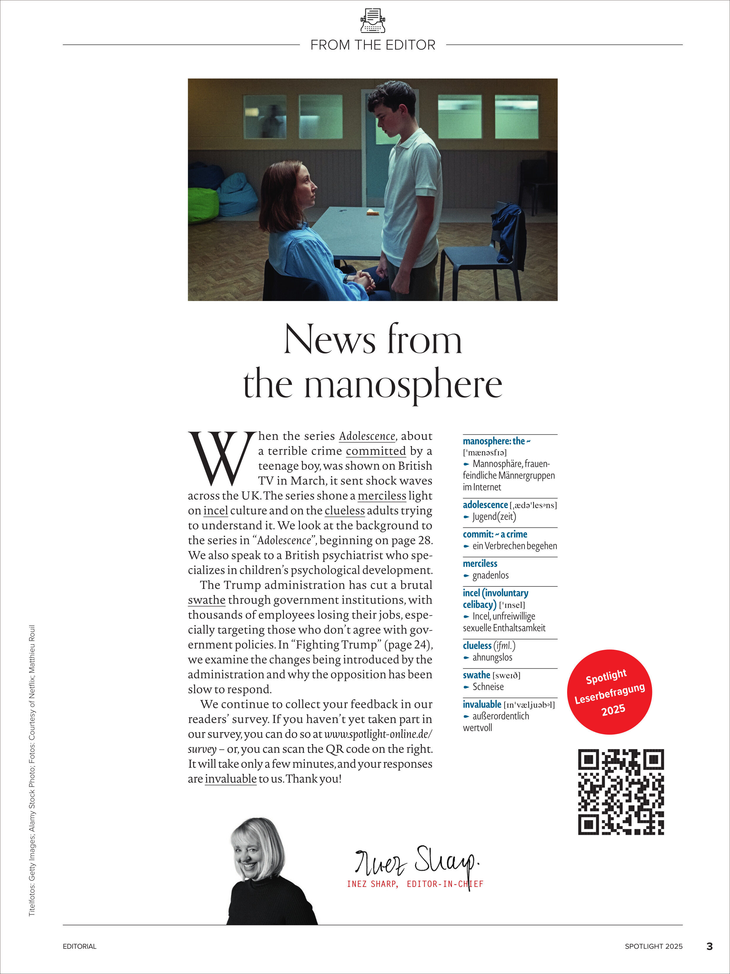 Titelseite des Spotlight Magazins Ausgabe 7/2025 mit Bild und Text über die aktuelle Ausgabe.