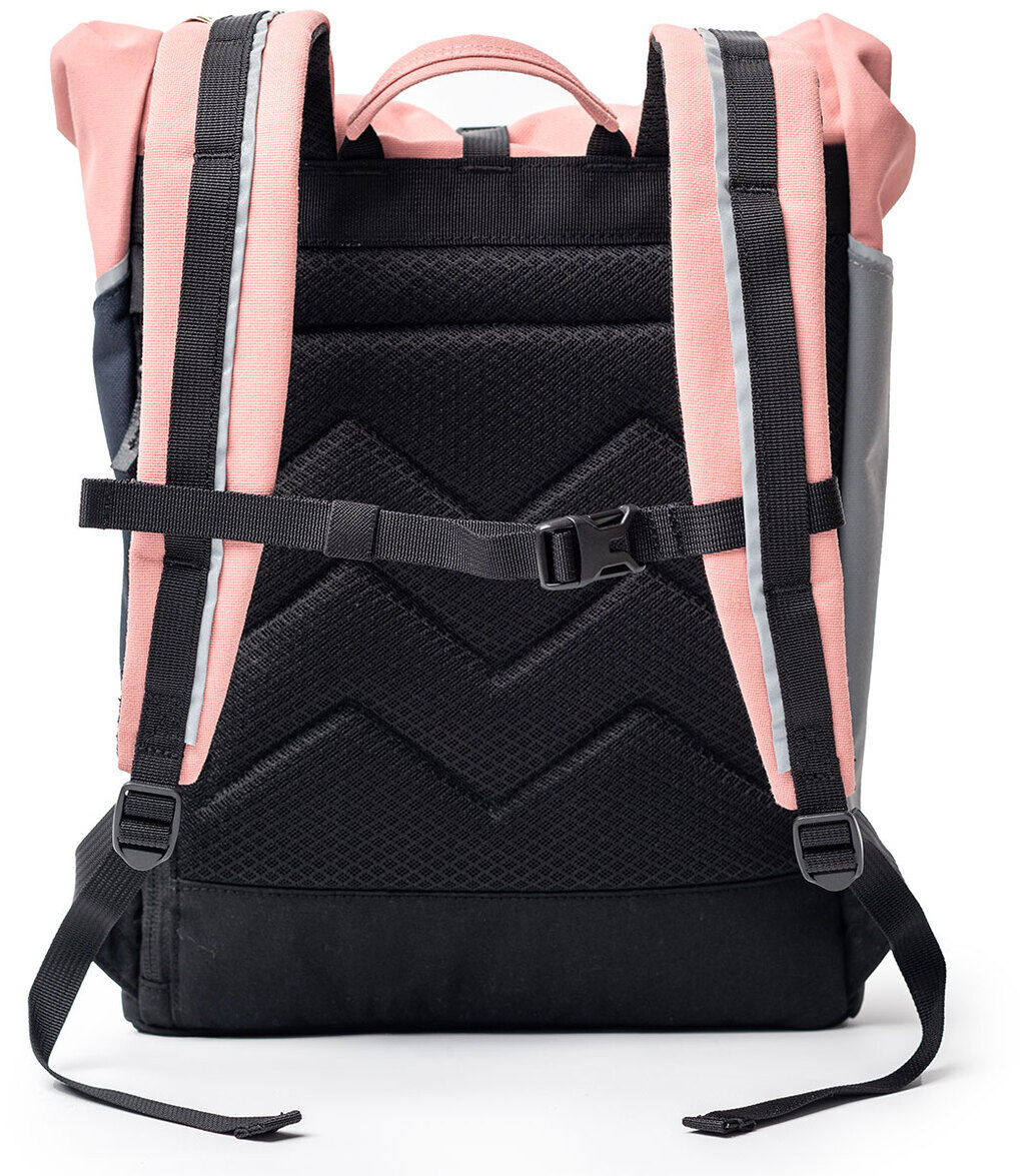 Rucksack Tasche »Popoyo« in rosa, schwarz und blau mit ergonomischem Design und verstellbaren Gurten, geeignet für Freizeitaktivitäten, Reisen und Outdoor-Abenteuer.