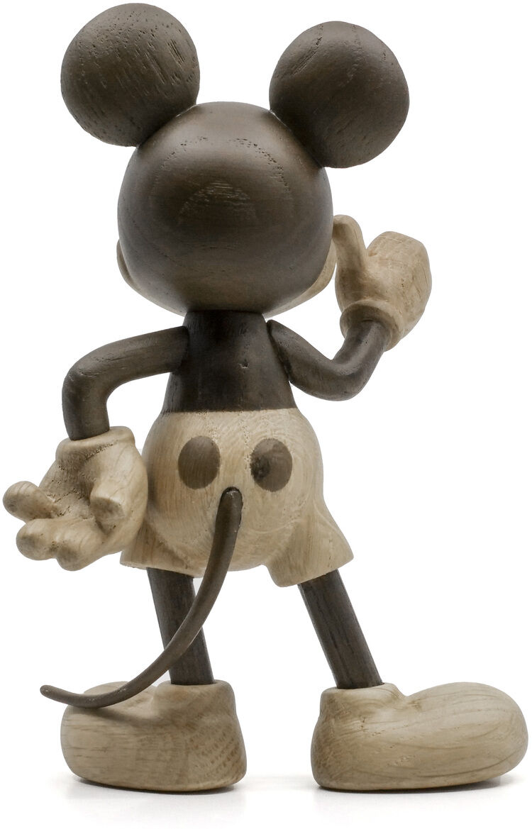 Holzfigur »Mickey Maus« von Boyhood: Detailgetreu gearbeitete Figur aus europäischer FSC-weißer Eiche und rauchgebeizter Eiche. Steht aufrecht mit ausgestrecktem Arm, minimalistisches, skandinavisches Design. Für Erwachsene und als Sammlerstück geeignet.