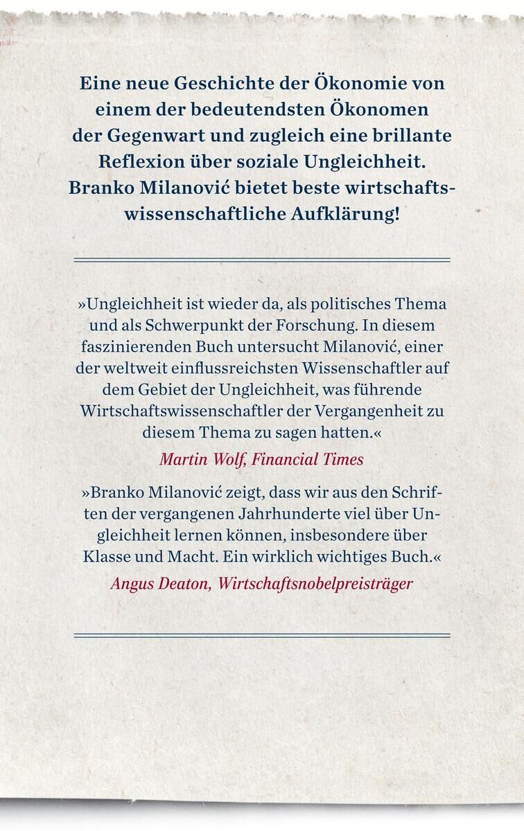 Rückansicht - Milanovic, B: Visionen der Ungleichheit