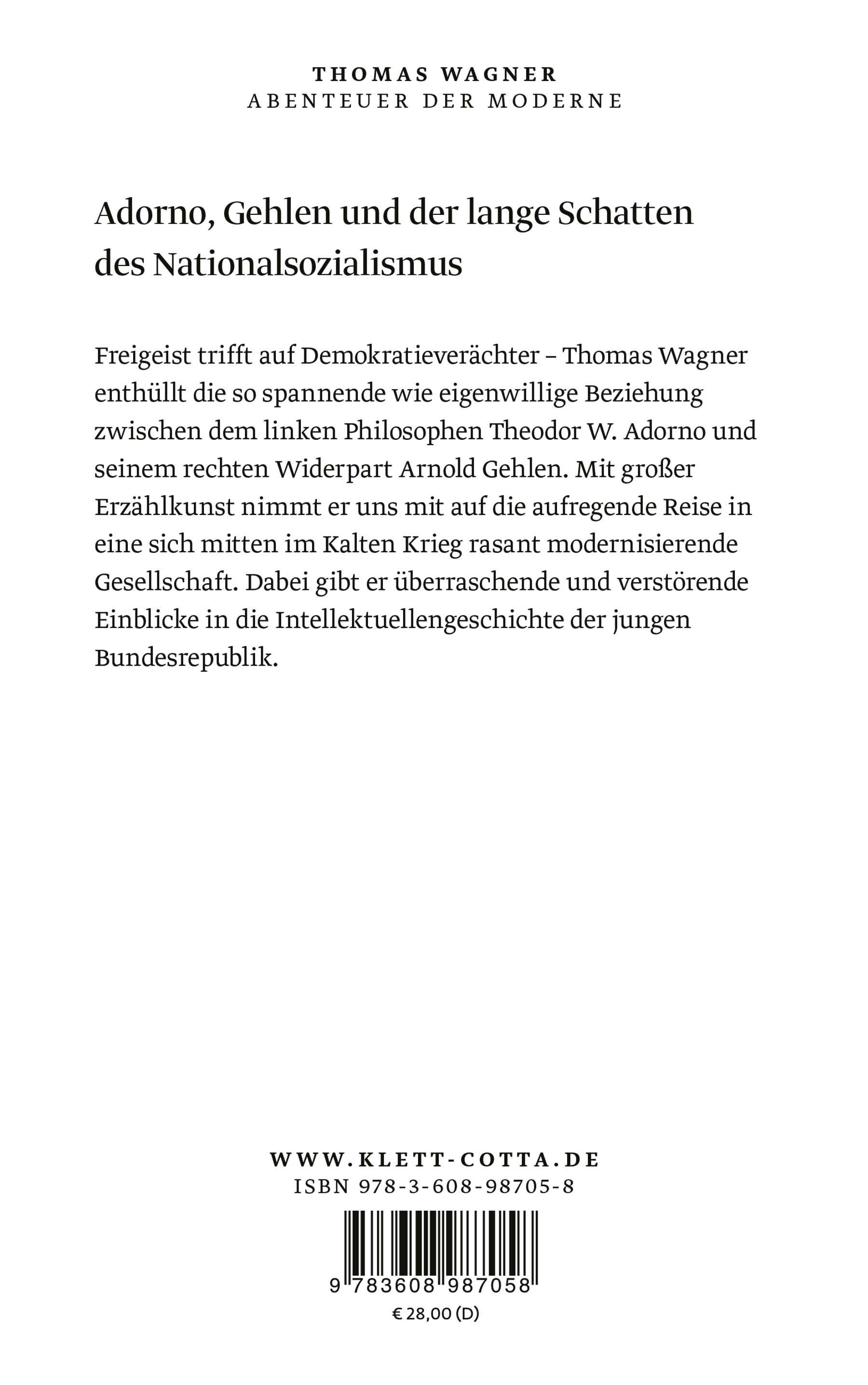Rückansicht - Wagner, T: Abenteuer der Moderne