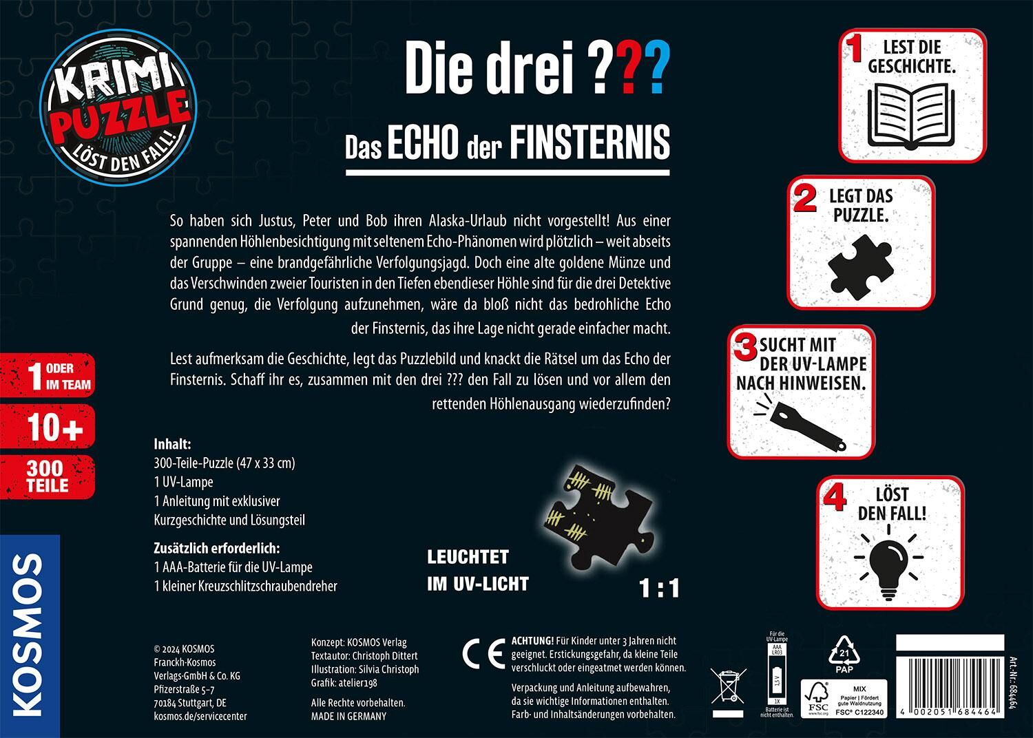 Rückansicht - Krimi-Puzzle: Die drei ??? - Das Echo der Finsternis