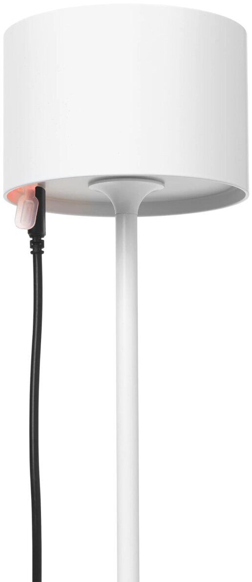 Mobile LED-Tischleuchte »FAROL« mit modernem, minimalistischem Design in Weiß mit schwarzem Kabel, geeignet für Inneneinrichtung, Dekorationsideen und Studentenwohnungen.