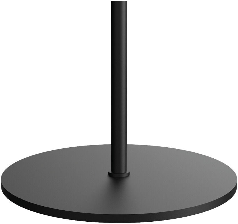 Schwarz-weiße Stehlampe »BOLD (2arm)« mit verstellbaren Armen und einem minimalistisch-modernen Design auf einem runden Metallfuß.