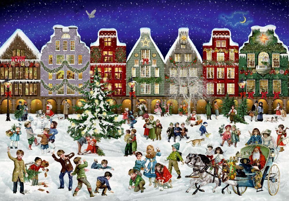 Cover Puzzle-Adventskalender - Winterabend in der Stadt