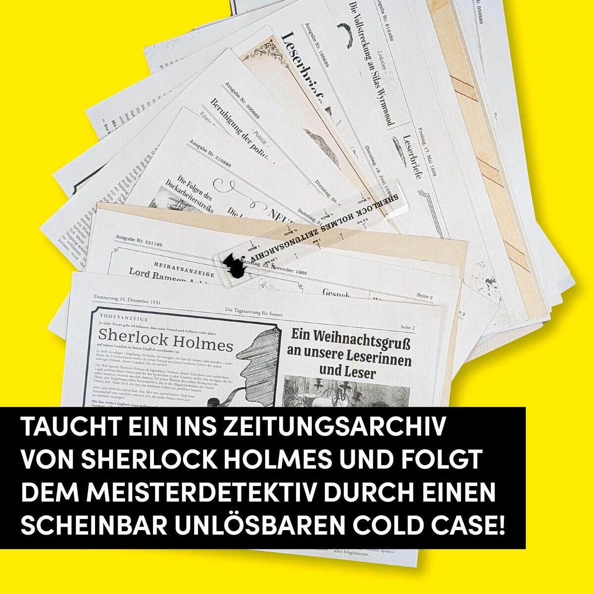 Innenansicht zu Crime Files - Fallakte: Sherlocks Zeitungsarchiv. Der geniale Krimi-Adventskalender