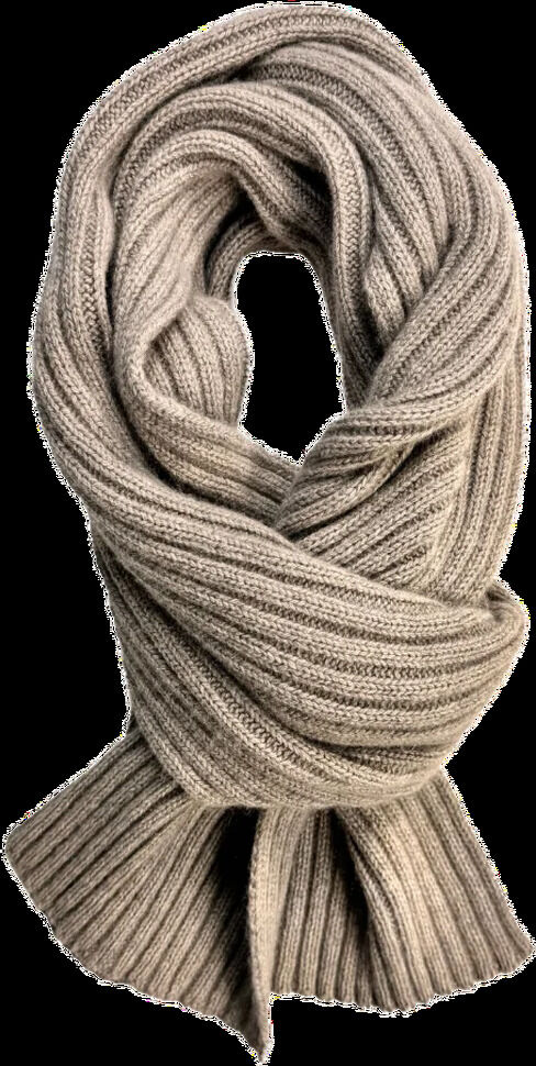 Kaschmir-Schal 'Dominik' von Eagle Products aus 100 % Kaschmir in Naturbraun. Der Strickschal zeigt ein gleichmäßiges, feines Rippenmuster, ist 180 x 25 cm groß und aufwendig drapiert. Er wirkt zeitlos, elegant und eignet sich vielseitig für den Alltag.