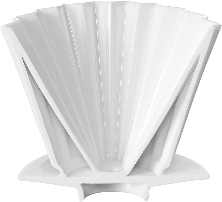 Weißer Kaffeefilterhalter aus hochwertigem Material, geeignet für Filtergröße #2, designt von LAB. Ideal für manuelle Kaffeezubereitung.