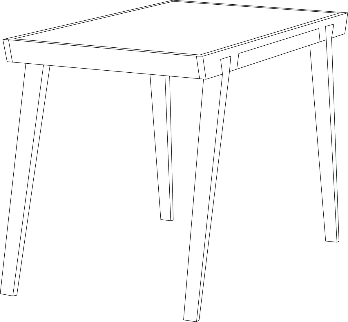 Minimalistisch designter Schreibtisch »Desk« mit weiße, schlanke Beine und einer stabilen Tischplatte, ideal für das Arbeiten im Büro oder Homeoffice.