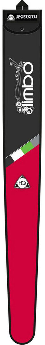 Verpackung des Kinder-Lenkdrachens »Limbo II Emerald« von HQ. Die Verpackung ist hauptsächlich schwarz mit einem roten Abschnitt am unteren Rand und trägt die Beschriftung »Limbo« und das HQ-Logo in Weiß.