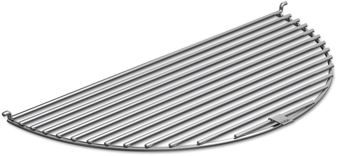 Ein halbrundes Grillrost aus Edelstahl, das für einen Grill der Marke BOWL verwendet wird. Perfekt für Outdoor-Grillabende und Camping.