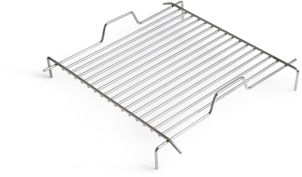 Ein Edelstahl-Grillrost mit praktischem und minimalistischen Design, ideal für Outdoor-Aktivitäten wie Camping und Gartenpartys.