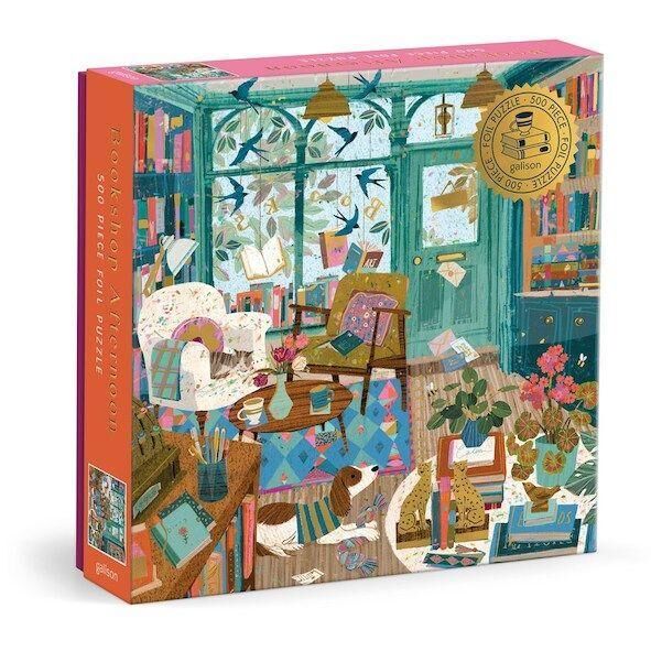Cover Bookshop Afternoon 500 Piece Foil Puzzle