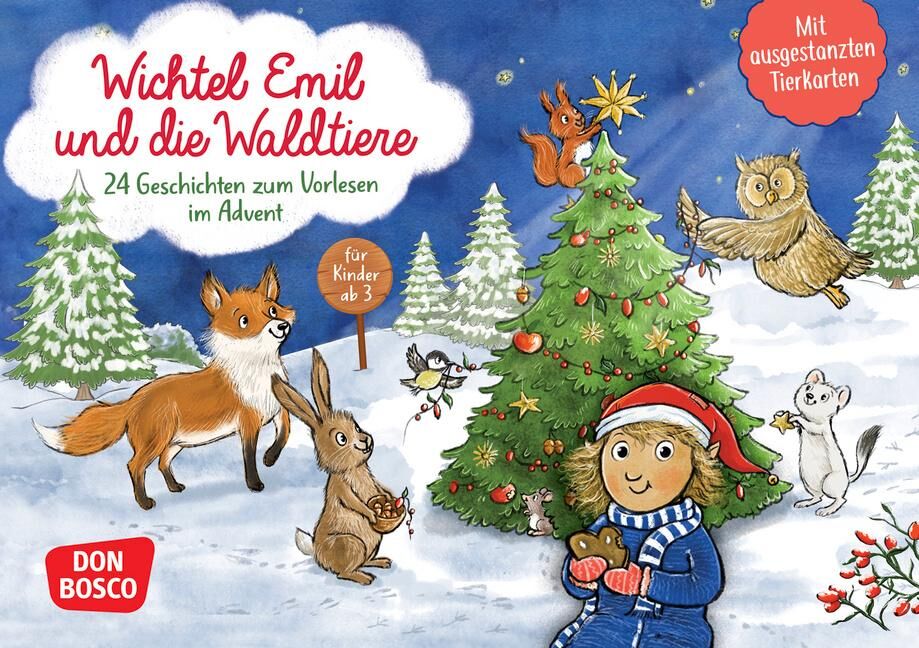 Cover Wichtel Emil und die Waldtiere. 24 Geschichten zum Vorlesen im Advent. Für Kinder von 3 bis 6