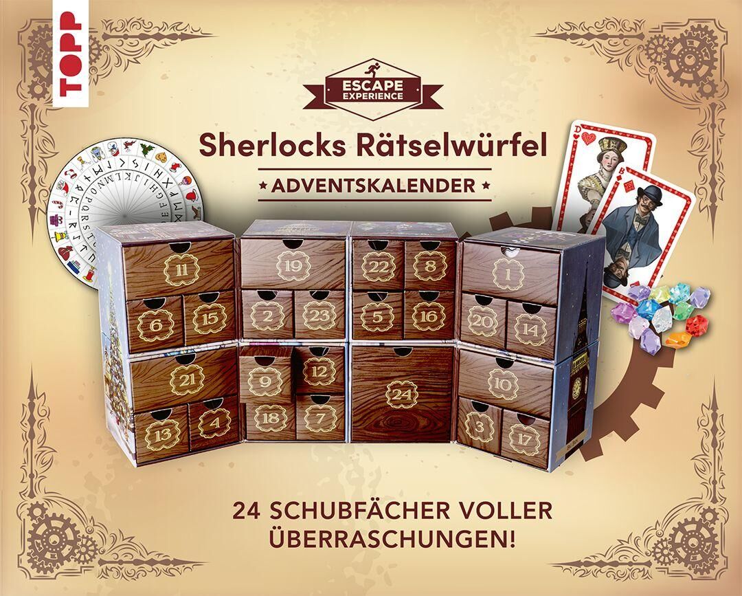 Innenansicht zu Escape Experience Adventskalender - Der magische Rätselwürfel: Sherlock Holmes und das mysteriöse Geschenk