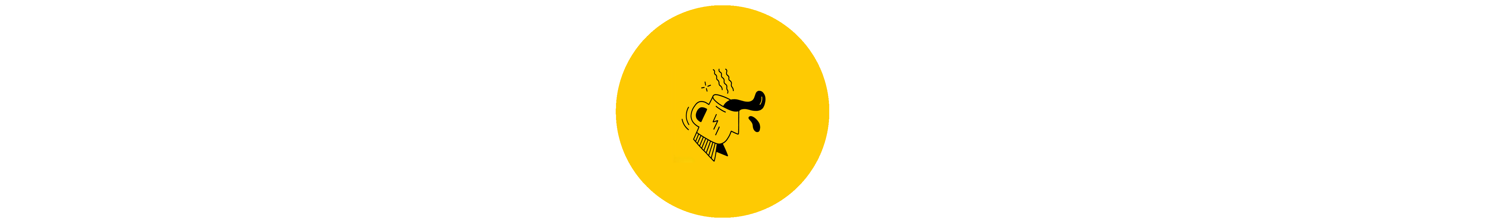 Alles gesagt? Logo auf gelben Kreis