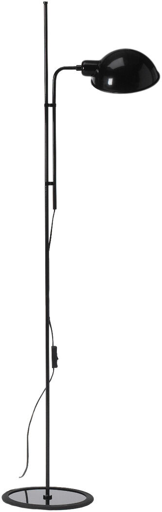 Eine moderne, schwarze Stehleuchte der Marke »Funiculi« mit höhenverstellbarem Design und schlichter Ästhetik. Ideal für Wohnzimmer, Schlafzimmer oder Büro.