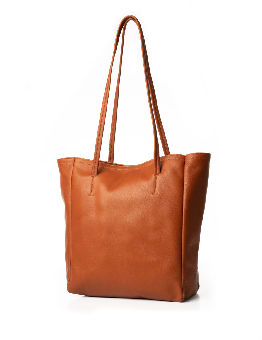 Ledershopper »Marie« in Braun, große und elegante Tasche aus hochwertigem Leder mit zwei langen Henkeln.