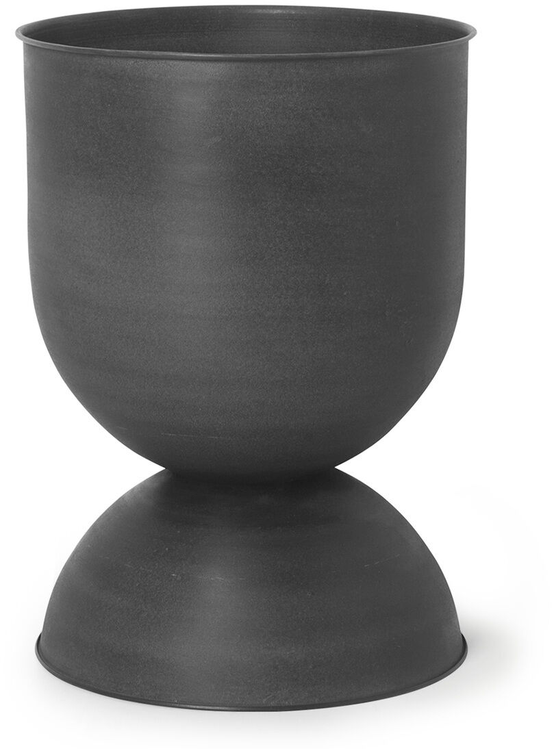 Schwarzer Pflanztopf in einem modernen, minimalistischen Design mit einer stundenförmigen Struktur. Perfekt für Indoor- und Outdoor-Pflanzendekoration.