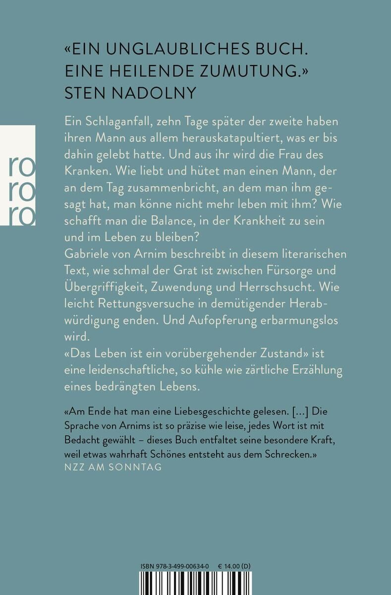 Rückansicht - Arnim, G: Leben ist ein vorübergehender Zustand