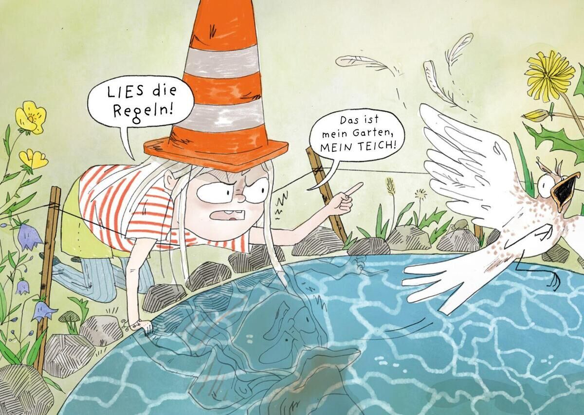 Innenansicht zu Flygenring, R: Teich für uns