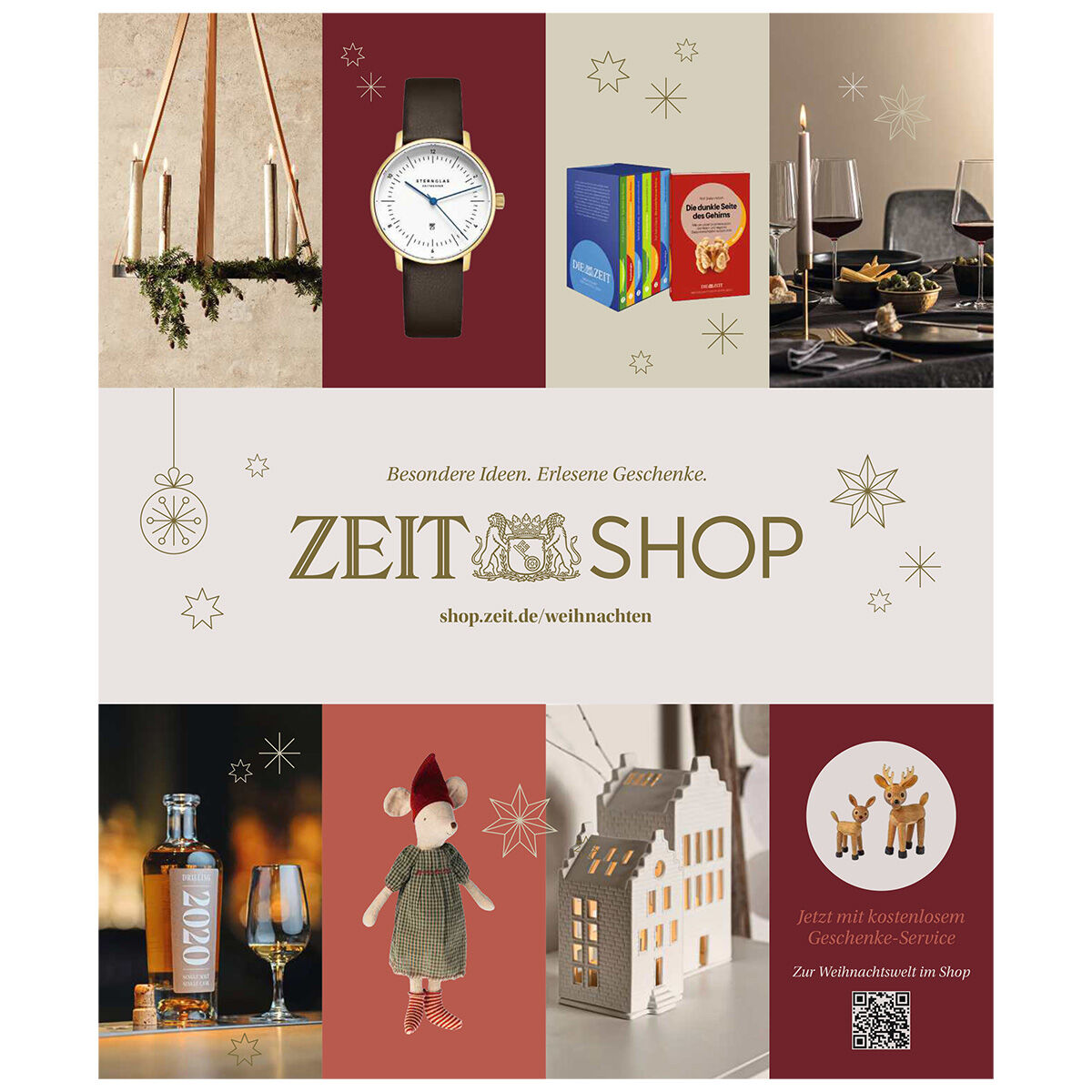 Der Katalog Weihnachten 2/2025 zeigt eine Auswahl an festlichen Geschenkideen und Dekorationen für die Weihnachtszeit. Auf dem Titelblatt sind Kerzen, eine Armbanduhr, Geschenke, eine festlich gedeckte Tafel, ein Plüschtier, eine Flasche, ein Lichterhaus und weihnachtliche Motive in verschiedenen warmen Farben abgebildet. Der Katalog richtet sich an Personen, die auf der Suche nach besonderen Weihnachtsgeschenken und Dekoideen sind.