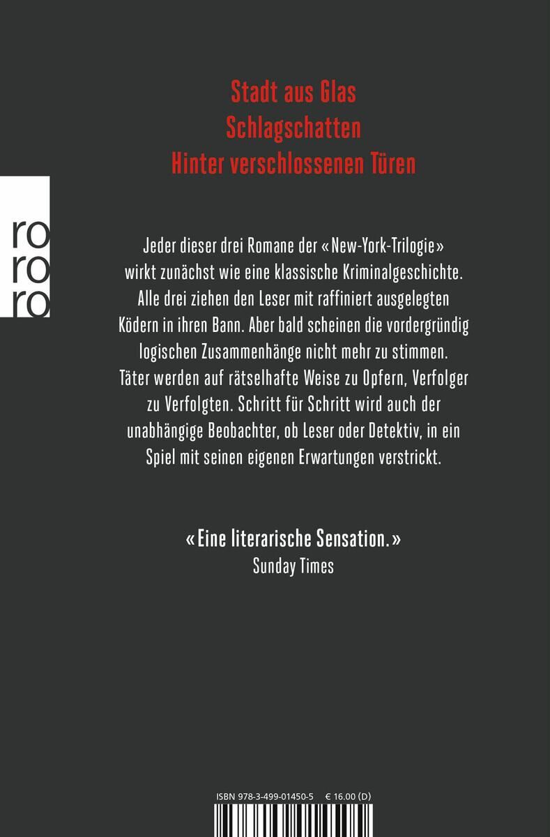 Rückansicht - Auster, P: New-York-Trilogie