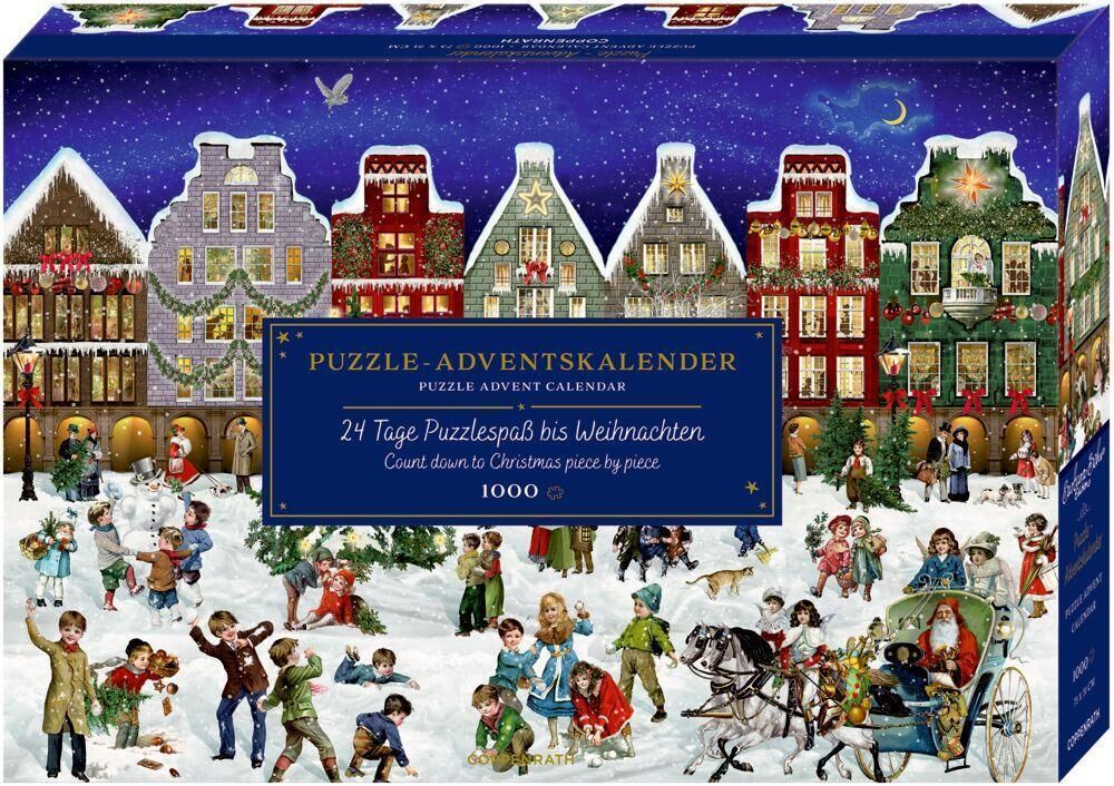Innenansicht zu Puzzle-Adventskalender - Winterabend in der Stadt