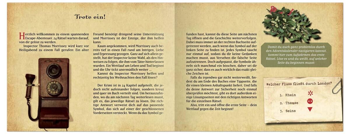 Innenansicht zu Lückel, K: Entführung im Hyde Park - Ein Escape-Adventskal.