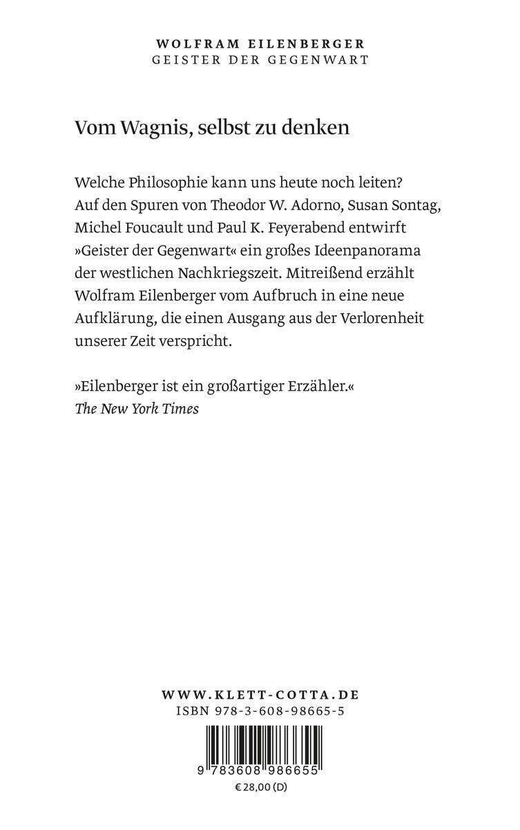 Rückansicht - Eilenberger, W: Geister der Gegenwart
