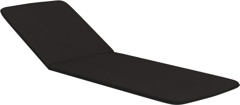 Schwarze, flache Gartenauflage für Liegen und Gartenmöbel, einfaches Design, für komfortables Sitzen oder Liegen im Außenbereich.