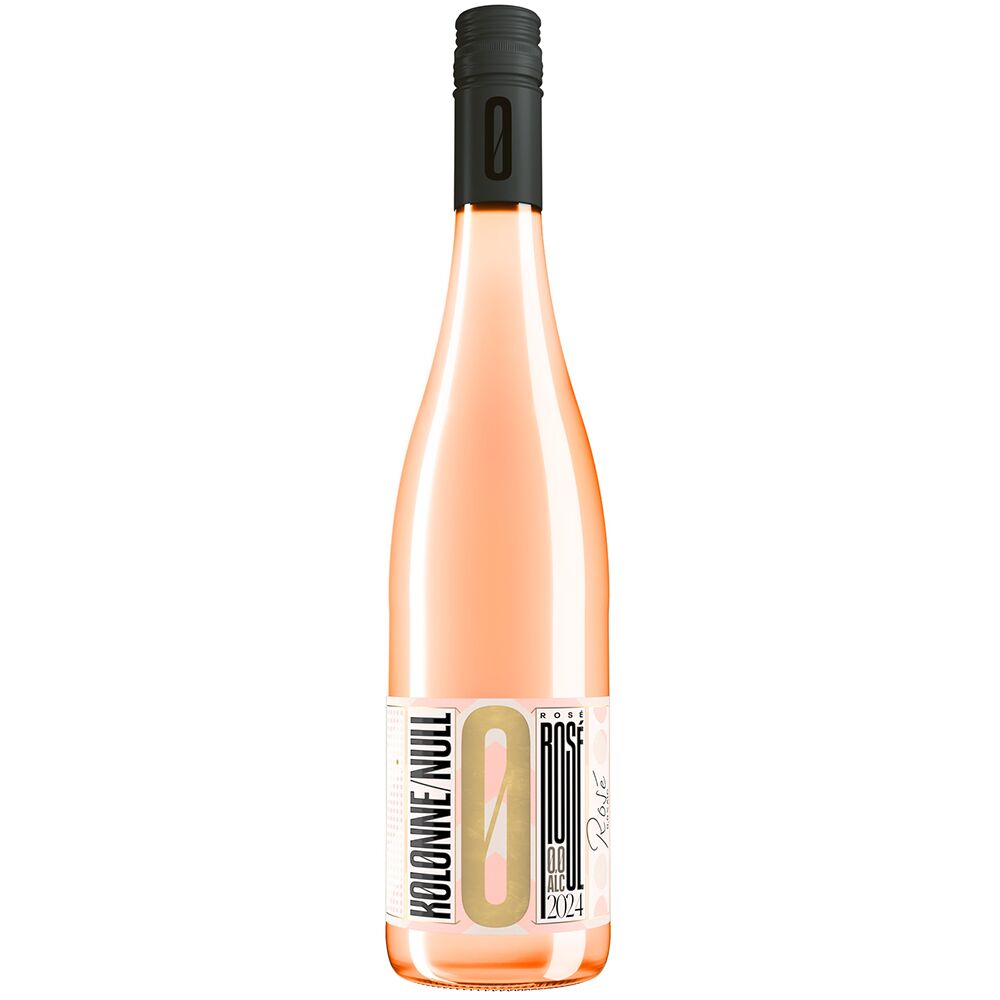 Eine moderne Flasche ZEIT-Selektion »Try Dry Weiß & Rosé«, alkoholfreier Wein, steht aufrecht vor weißem Hintergrund. Das Etikett hebt den Namen des Produkts klar hervor, die Flüssigkeit in der Flasche ist hellrosa und verleiht dem Produkt ein erfrischendes Aussehen. Perfekt als stilvolle alkoholfreie Alternative für festliche Anlässe.